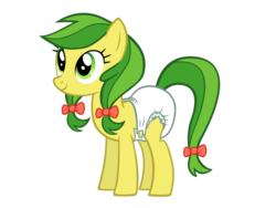 Size: 1280x960 | Tagged: safe, artist:atmospark, edit, apple fritter, pony, g4, apple family member, diaper, diaper edit, female, non-baby in diaper, simple background, solo, transparent background, vector