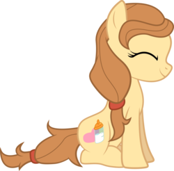 Size: 901x886 | Tagged: safe, artist:silentmatten, oc, oc only, oc:cream heart, pony, cutie mark, simple background, sitting, smiling, solo, transparent background, vector