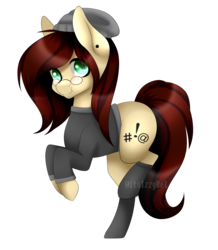 Size: 2321x2664 | Tagged: safe, artist:itsizzybel, oc, oc only, earth pony, pony, clothes, female, glasses, high res, mare, simple background, solo, transparent background