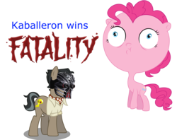 Size: 3460x2734 | Tagged: safe, artist:masem, artist:vector-brony, edit, doctor caballeron, pinkie pie, g4, airhead, fatality, high res, inflated head, inflation, kabal, mortal kombat, name pun, pun