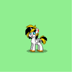 Size: 400x400 | Tagged: safe, oc, oc only, oc:thunder scratch, alicorn, pony, pony town, alicorn oc, smiling, solo