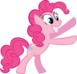 Size: 3000x2876 | Tagged: safe, artist:zachgamer77, pinkie pie, earth pony, pony, g4, bipedal, female, high res, simple background, smiling, solo, transparent background, vector