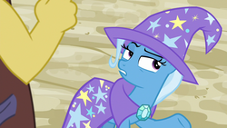 Size: 1280x720 | Tagged: safe, screencap, discord, trixie, draconequus, pony, unicorn, g4, to where and back again