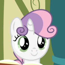 Size: 11103x11105 | Tagged: safe, artist:cyanlightning, sweetie belle, pony, unicorn, g4, the cart before the ponies, absurd resolution, book, classroom, cute, diasweetes, female, filly, happy, solo, vector