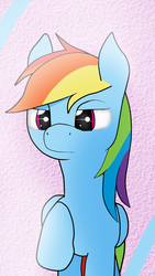 Size: 1024x1820 | Tagged: safe, artist:lofis, rainbow dash, pony, g4, female, raised hoof, solo