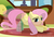 Size: 2854x1932 | Tagged: safe, artist:shutterflyeqd, fluttershy, pegasus, pony, g4, bedroom eyes, belly dancer, blushing, butt, butt shake, clothes, face down ass up, female, fluttershy's cottage, looking at you, mare, plot, smiling, socks, solo, striped socks