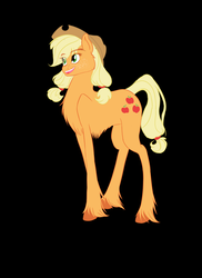 Size: 1024x1410 | Tagged: safe, artist:animalpainter, applejack, earth pony, pony, g4, female, simple background, solo, teenage applejack, unshorn fetlocks