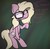 Size: 1528x1485 | Tagged: dead source, source needed, useless source url, safe, artist:booker-the-dewitt, grace manewitz, pony, g4, bipedal, dialogue, female, glasses, lidded eyes, mare, raised hoof, sketch, solo, tired