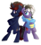 Size: 1240x1336 | Tagged: safe, artist:drawntildawn, oc, oc only, pegasus, pony, unicorn, bipedal, clothes, duo, simple background, transparent background