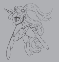 Size: 1016x1080 | Tagged: source needed, useless source url, safe, artist:raptor007, princess cadance, alicorn, pony, g4, explicit source, female, pigtails, sketch, solo, twintails