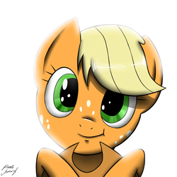 Size: 3200x3200 | Tagged: safe, artist:laffy372, applejack, earth pony, pony, g4, bust, female, high res, looking at you, portrait, smiling, solo