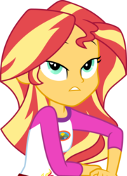 Size: 7000x9675 | Tagged: safe, artist:luckreza8, sunset shimmer, equestria girls, g4, my little pony equestria girls: legend of everfree, absurd resolution, clothes, female, lidded eyes, looking at you, shirt, simple background, solo, transparent background, vector