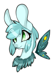 Size: 538x769 | Tagged: safe, artist:symphstudio, oc, oc only, oc:fifi, mothpony, original species, bust, female, mare, portrait, simple background, solo, transparent background