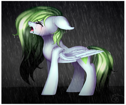 Size: 1024x853 | Tagged: safe, artist:starshame, oc, oc only, pegasus, pony, crying, rain, sad, solo