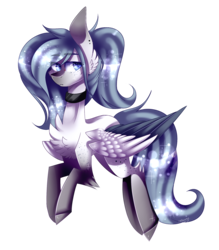Size: 1749x1995 | Tagged: safe, artist:huirou, oc, oc only, pegasus, pony, choker, female, mare, simple background, solo, transparent background