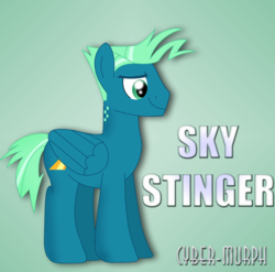 Size: 3703x3655 | Tagged: safe, artist:cyber-murph, sky stinger, pegasus, pony, g4, top bolt, high res, male, signature, solo, stallion