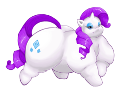 Size: 960x686 | Tagged: dead source, safe, artist:candyxxxholicxx, rarity, pony, unicorn, g4, fat, female, large butt, mare, obese, raritubby, simple background, solo, transparent background