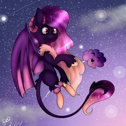 Size: 2000x2000 | Tagged: safe, artist:eclispeluna, oc, oc only, original species, cloud, female, high res, mare, solo, space