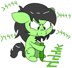 Size: 848x795 | Tagged: safe, artist:lockhe4rt, oc, oc only, oc:filly anon, earth pony, pony, >4444, female, filly, simple background, solo, transparent background