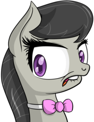Size: 1835x2372 | Tagged: safe, artist:datapony, octavia melody, earth pony, pony, g4, bowtie, bust, colored pupils, faic, female, lip bite, portrait, simple background, solo, transparent background, wide eyes
