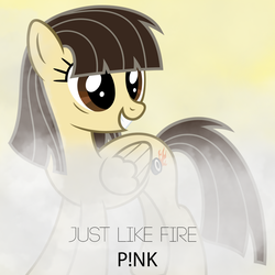 Size: 800x800 | Tagged: dead source, safe, artist:penguinsn1fan, artist:stabzor, wild fire, pony, g4, album, album cover, cover, female, just like fire, p!nk, parody, sibsy, solo