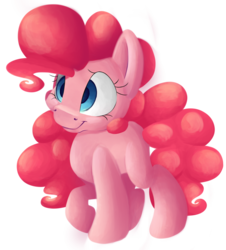Size: 3942x4354 | Tagged: safe, artist:cutepencilcase, pinkie pie, earth pony, pony, g4, absurd resolution, female, raised hoof, simple background, smiling, solo, transparent background