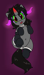 Size: 1148x1920 | Tagged: safe, artist:pabbley, king sombra, pony, g4, belly button, clothes, cute, looking at you, on back, open mouth, queen umbra, rule 63, rule63betes, socks, solo, umbradorable