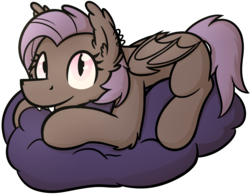 Size: 2052x1599 | Tagged: safe, artist:moemneop, oc, oc only, oc:calla, bat pony, pony, cloud, female, mare, prone, simple background, solo, transparent background