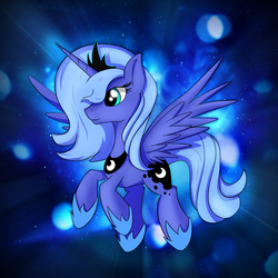 Size: 2539x2539 | Tagged: safe, artist:conniethecasanova, artist:flamevulture17, color edit, edit, princess luna, alicorn, pony, g4, colored, female, high res, s1 luna, solo