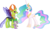 Size: 1166x685 | Tagged: safe, artist:drakizora, princess celestia, spike, thorax, alicorn, changedling, changeling, dragon, pony, g4, to where and back again, .svg available, king thorax, simple background, transparent background, vector