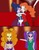 Size: 2425x3092 | Tagged: safe, artist:feroxultrus, adagio dazzle, aria blaze, sci-twi, sonata dusk, twilight sparkle, oc, oc:gentle shores, fanfic:the siren's remorse, equestria girls, g4, my little pony equestria girls: friendship games, fanfic, fanfic art, high res, jealous, restaurant, story included