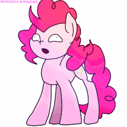 Size: 800x800 | Tagged: safe, artist:monochromacat, pinkie pie, earth pony, pony, g4, animated, female, frame by frame, gif, headbang, lol, party hard, silly, silly pony, simple background, solo, trash dove, wat, white background