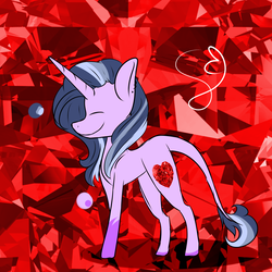 Size: 2000x2000 | Tagged: safe, artist:eclispeluna, oc, oc only, oc:diamond heart, pony, unicorn, abstract background, female, high res, mare, solo