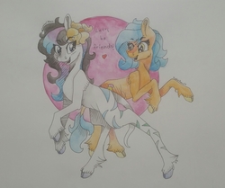 Size: 2443x2046 | Tagged: safe, artist:biskhuit, oc, oc only, oc:tropical bloom, earth pony, pony, cloven hooves, female, flower, flower in hair, high res, mare, traditional art