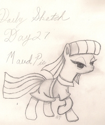 Size: 1289x1525 | Tagged: safe, artist:silversthreads, maud pie, earth pony, pony, g4, clothes, daily sketch, female, mare, sketch, solo, traditional art