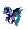 Size: 97x100 | Tagged: safe, artist:nemovonsilver, oc, oc only, oc:midnight chastise, bat pony, pony, animated, armor, gif, night guard, pixel art, simple background, solo, transparent background