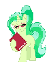 Size: 78x100 | Tagged: safe, artist:nemovonsilver, oc, oc only, oc:paige turner, pony, animated, book, gif, pixel art, simple background, smiling, solo, transparent background