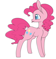 Size: 1735x1831 | Tagged: safe, artist:cyrinthia, pinkie pie, earth pony, pony, g4, female, simple background, solo, tongue out, transparent background