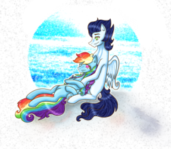 Size: 4112x3584 | Tagged: safe, artist:moonlightprincess002, rainbow dash, soarin', pony, g4, high res, male, pairings, ship:soarindash, shipping, simple background, straight, transparent background