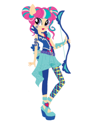 Size: 768x1024 | Tagged: safe, artist:slo0omh888, sour sweet, equestria girls, g4, my little pony equestria girls: friendship games, bow (weapon), female, lipstick, solo