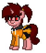 Size: 149x174 | Tagged: safe, artist:lavenderheart, oc, oc only, oc:lavenderheart, bat pony, pony, unicorn, pony town, cheerleader, clothes, cute, fearleader, middle school, ponytail, simple background, skirt, solo, trucker, white background