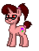 Size: 133x174 | Tagged: safe, artist:lavenderheart, oc, oc only, oc:lavenderheart, pony, unicorn, pony town, glasses, nerd, simple background, solo, white background