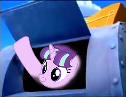 Size: 466x359 | Tagged: safe, artist:sersys, starlight glimmer, pony, unicorn, g4, cloud, female, lazytown, mailbox, raised hoof, robbie rotten, robbie starlight, smiling, solo