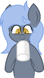 Size: 322x565 | Tagged: safe, artist:plone, oc, oc only, oc:panne, bat pony, pony, animated, cup, drinking, gif, licking, simple background, solo, tongue out, transparent background