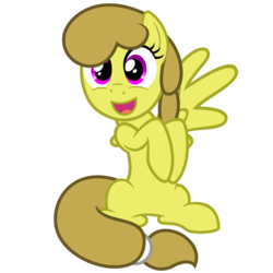 Size: 7000x7000 | Tagged: safe, artist:besttubahorse, oc, oc only, oc:calming voice, pegasus, pony, absurd resolution, amputee, female, hooves to the chest, looking at you, missing limb, missing wing, one winged pegasus, simple background, sitting, solo, stump, transparent background, vector
