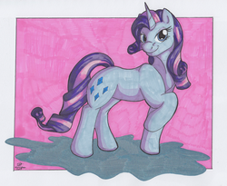 Size: 2734x2240 | Tagged: safe, artist:stormblaze-pegasus, sparkler (g1), g1, g4, female, g1 to g4, generation leap, high res, solo, traditional art