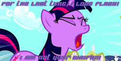 Size: 1037x525 | Tagged: safe, flash sentry, twilight sparkle, g4, image macro, male, meme, mouthpiece, ship:flashlight, shipping, solo, straight, yelling