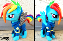 Size: 3284x2166 | Tagged: safe, artist:lostinthetrees, rainbow dash, g4, alternate timeline, apocalypse dash, craft, crystal war timeline, high res, irl, photo, solo, torn ear, toy