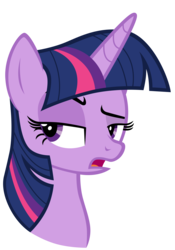 Size: 7000x10000 | Tagged: safe, artist:tardifice, twilight sparkle, alicorn, pony, unicorn, g4, no second prances, absurd resolution, bust, female, lidded eyes, looking sideways, mare, open mouth, portrait, raised eyebrow, simple background, solo, transparent background, twilight sparkle (alicorn), vector