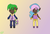 Size: 1112x750 | Tagged: safe, artist:moonaknight13, princess celestia, spike, human, g4, adult, adult spike, chibi, clothes, dark skin, gradient background, human spike, humanized, older, older spike, smiling